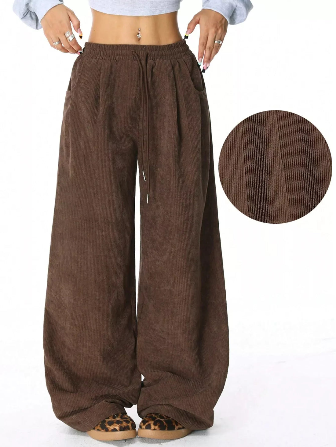 Women’s corduroy wide-leg pants for relaxed everyday style