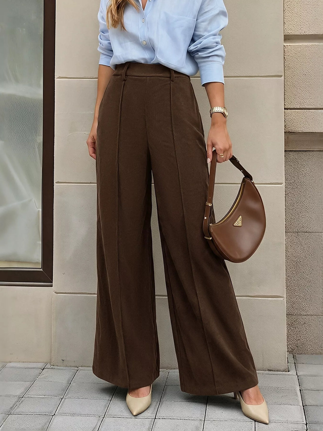 Women’s high-waisted wide-leg pants for casual everyday style
